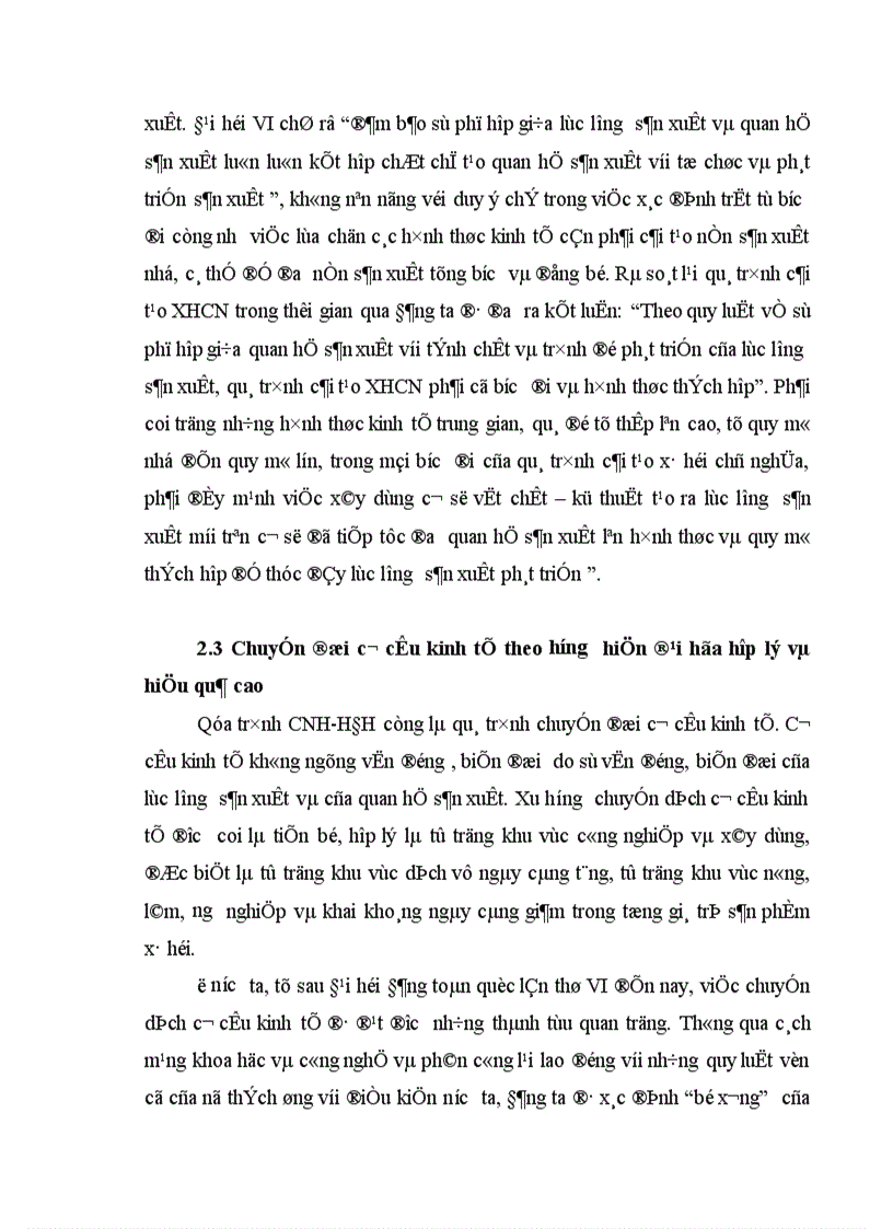 image for page Quy luật quan hệ sản xuất và lực lượng sản xuất và vận dụng quy luật trong quá trình CNH HĐH ở nước ta 1