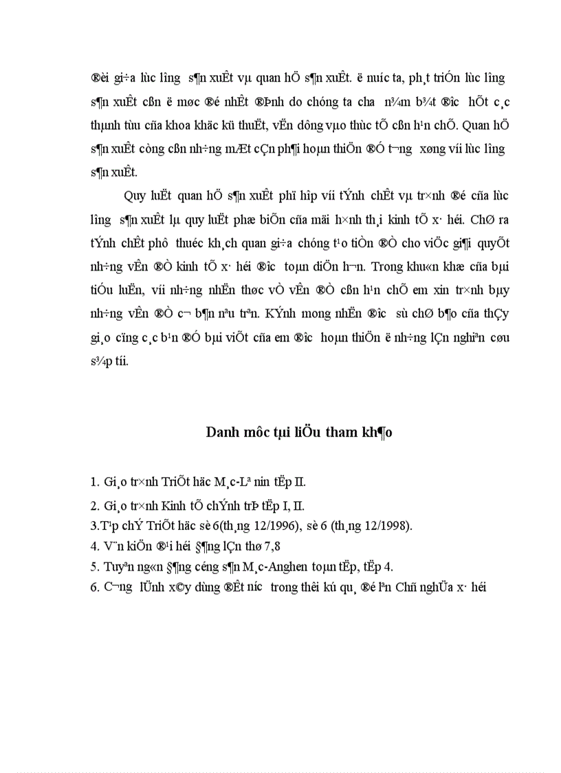 image for page Quy luật quan hệ sản xuất và lực lượng sản xuất và vận dụng quy luật trong quá trình CNH HĐH ở nước ta 1