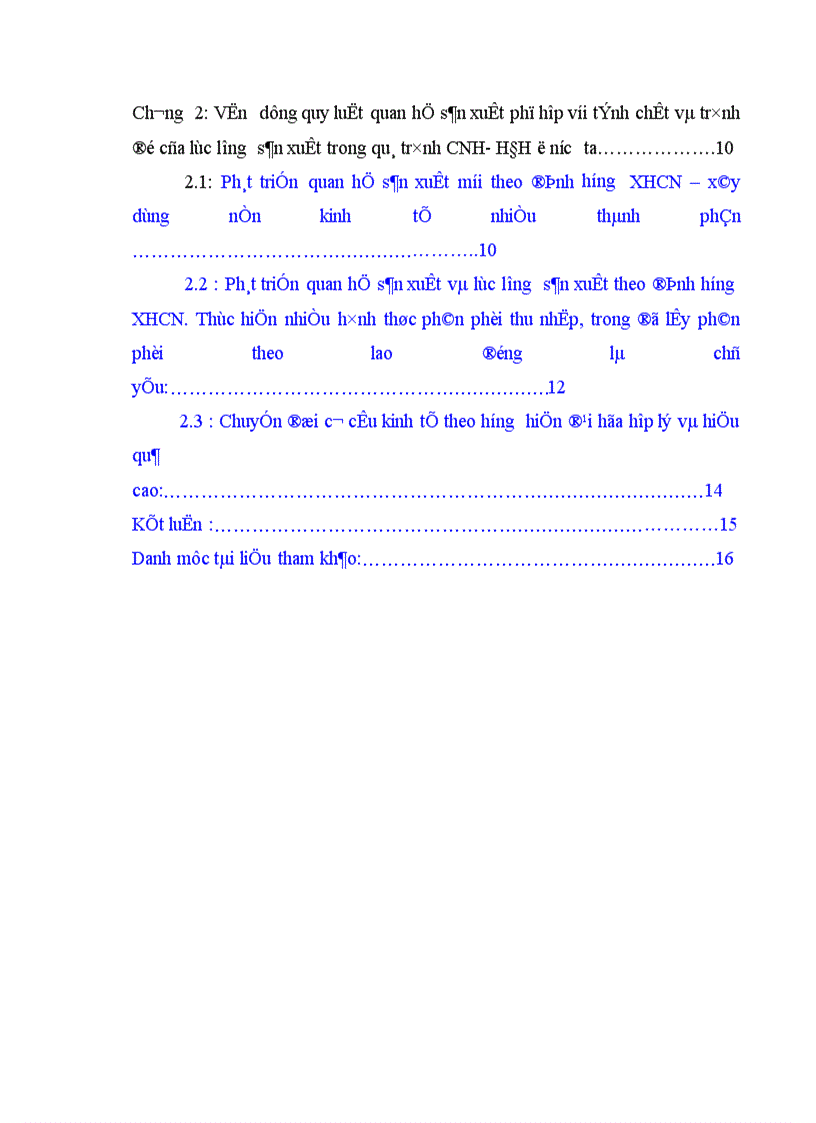 image for page Quy luật quan hệ sản xuất và lực lượng sản xuất và vận dụng quy luật trong quá trình CNH HĐH ở nước ta 1