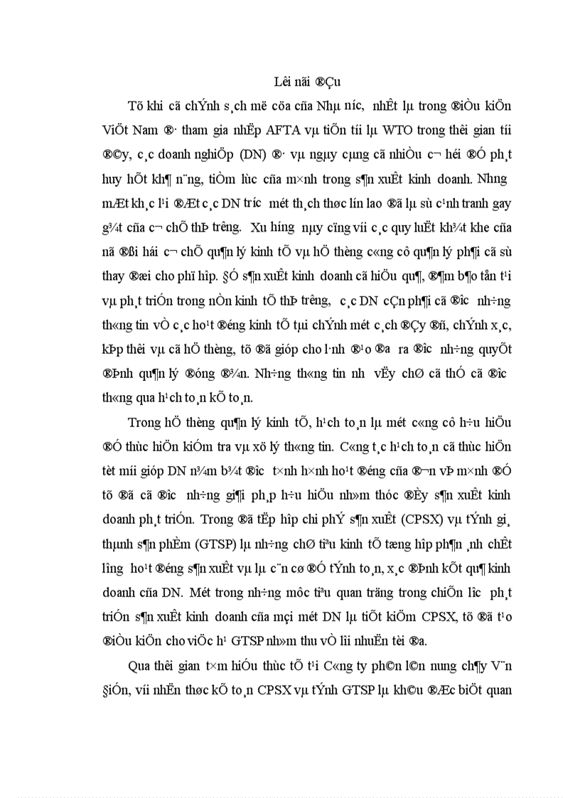 image for page Tổ chức kế toán CPSX và tính GTSP 1