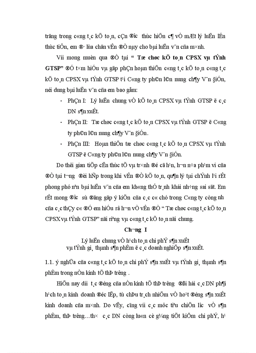 image for page Tổ chức kế toán CPSX và tính GTSP 1