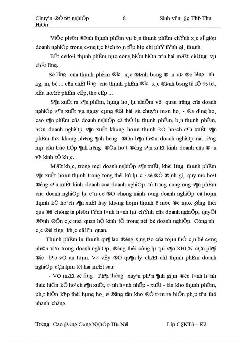 image for page Tổ chức công tác kế toán thành phẩm và tiêu thụ thành phẩm tại Công ty Cơ Khí Quang Trung 1