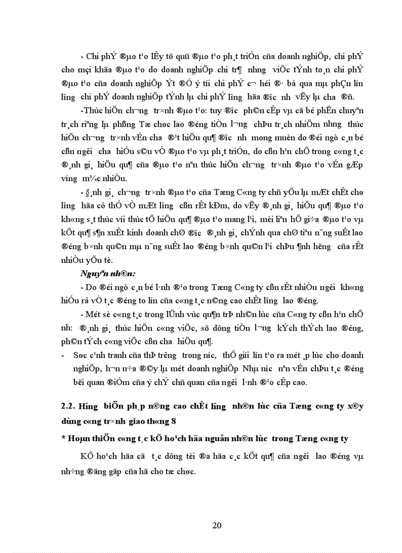 image for page Chất lượng nhân lực của Tổng công ty xay dựng công trình giao thông 8 Nguyên nhân và hướng biện pháp nâng cao 1