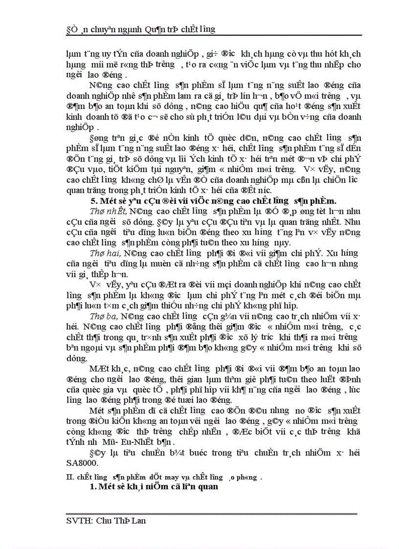 image for page Nghiên cứu khảo sát tình hình chất lượng sản phẩm áo phông tại Tổng công ty may Việt Nam 1