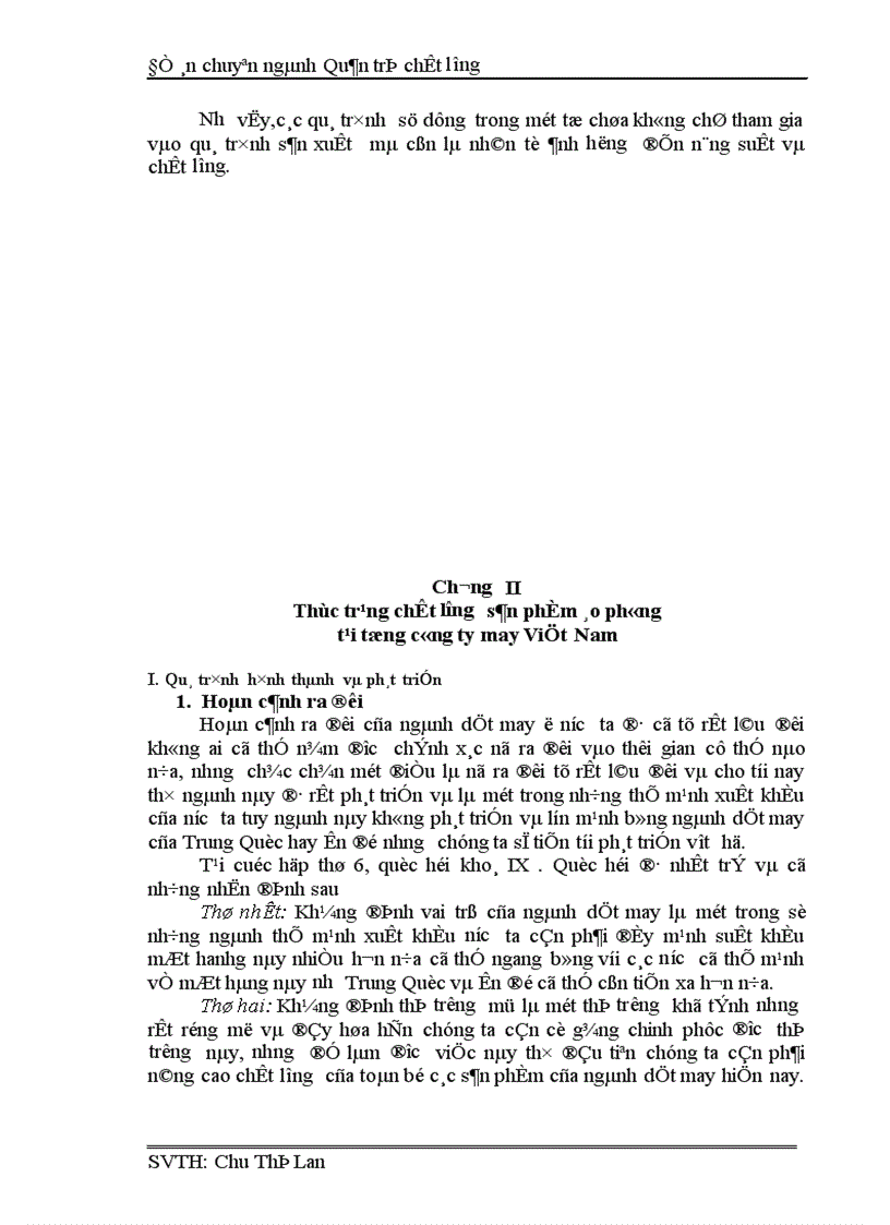 image for page Nghiên cứu khảo sát tình hình chất lượng sản phẩm áo phông tại Tổng công ty may Việt Nam 1