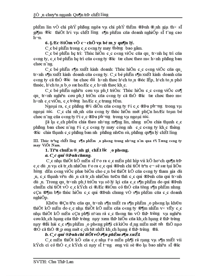 image for page Nghiên cứu khảo sát tình hình chất lượng sản phẩm áo phông tại Tổng công ty may Việt Nam 1