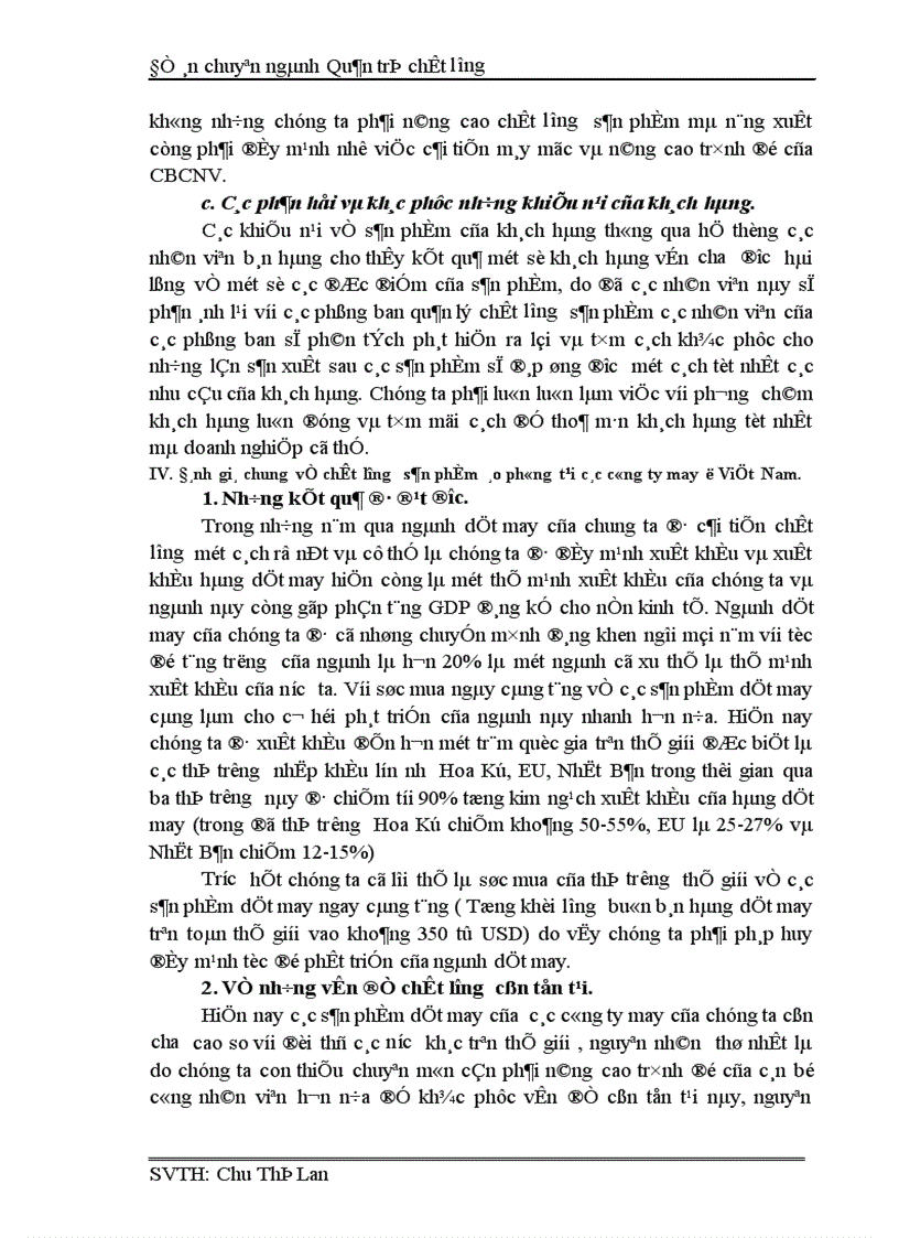 image for page Nghiên cứu khảo sát tình hình chất lượng sản phẩm áo phông tại Tổng công ty may Việt Nam 1