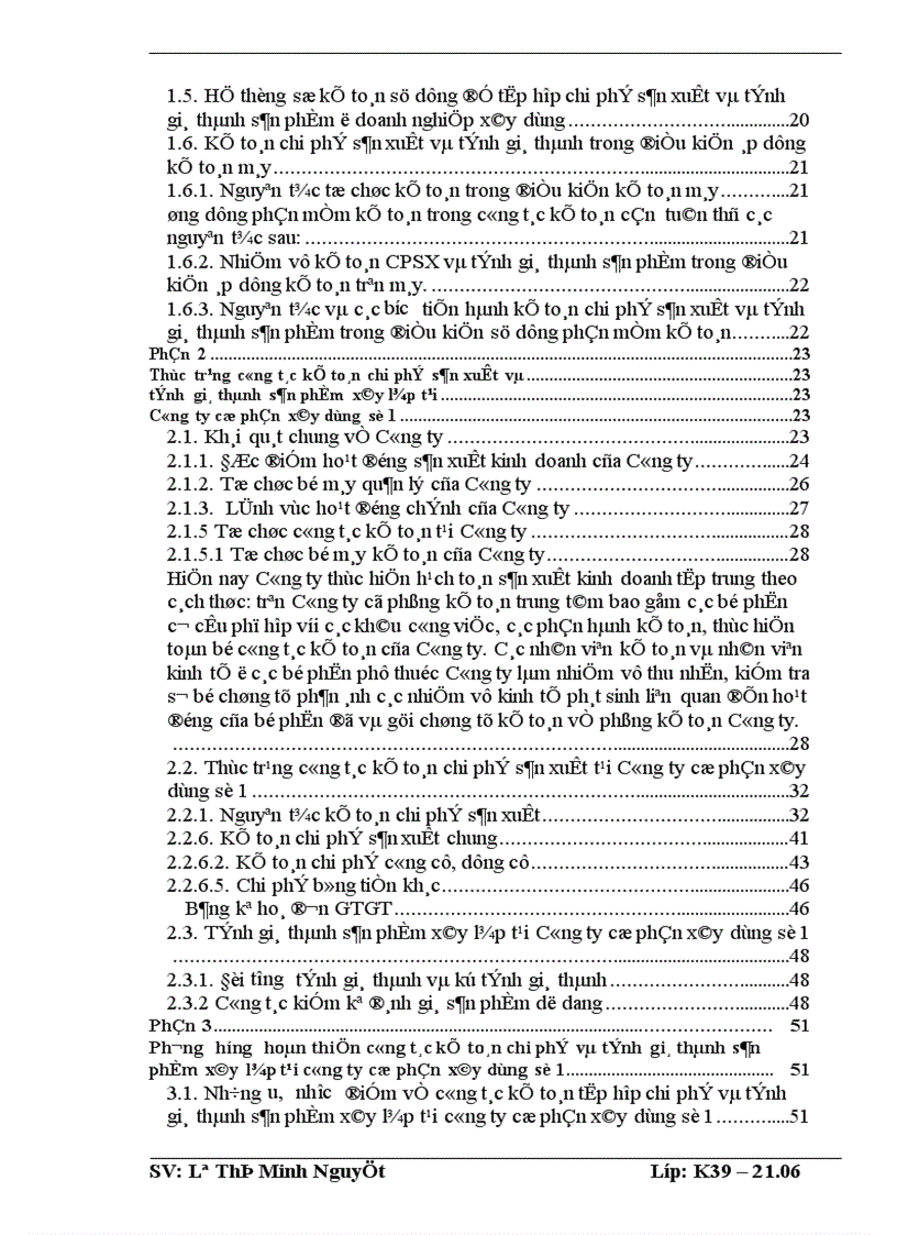 image for page Tổ chức công tác kế toán chi phí sản xuất và tính giá thành sản phẩm tại công ty cổ phần xây dựng số 1