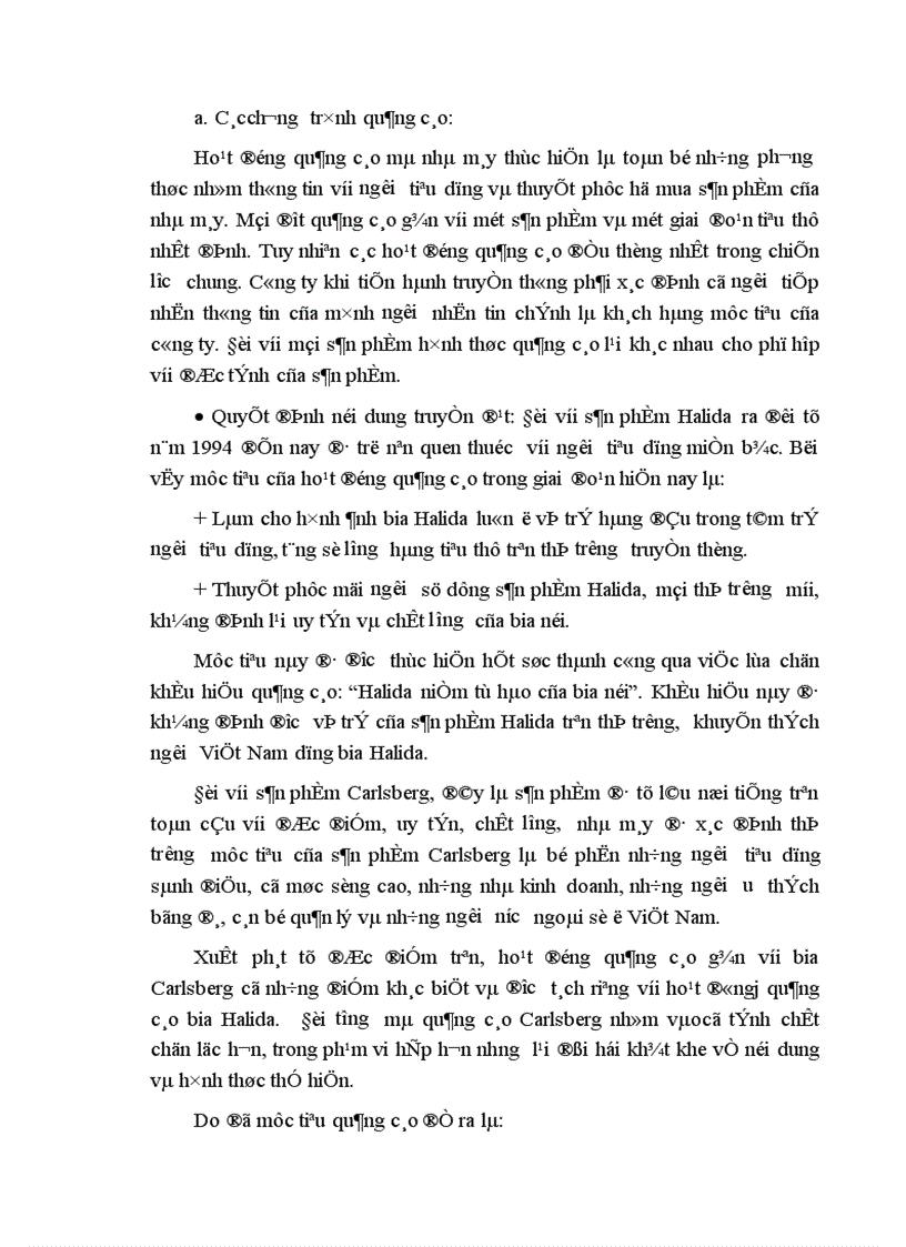 image for page Một vài giải pháp ứng dụng Marketing Mix vào hoạt động phát triển thị trường tiêu thụ sản phẩm HALIDA của nhà máy bia Đông Nam á 1