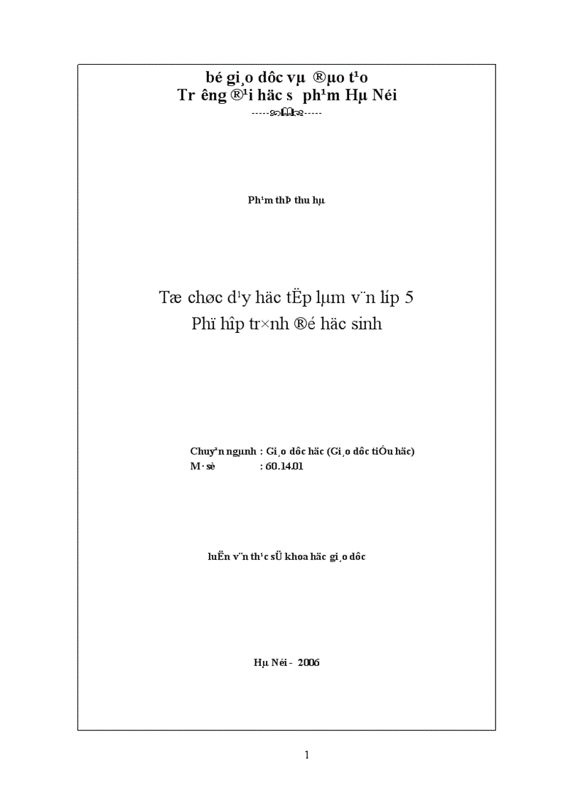 image for page Tổ chức dạy học Tập làm văn lớp 5 phù hợp trình độ học sinh 1