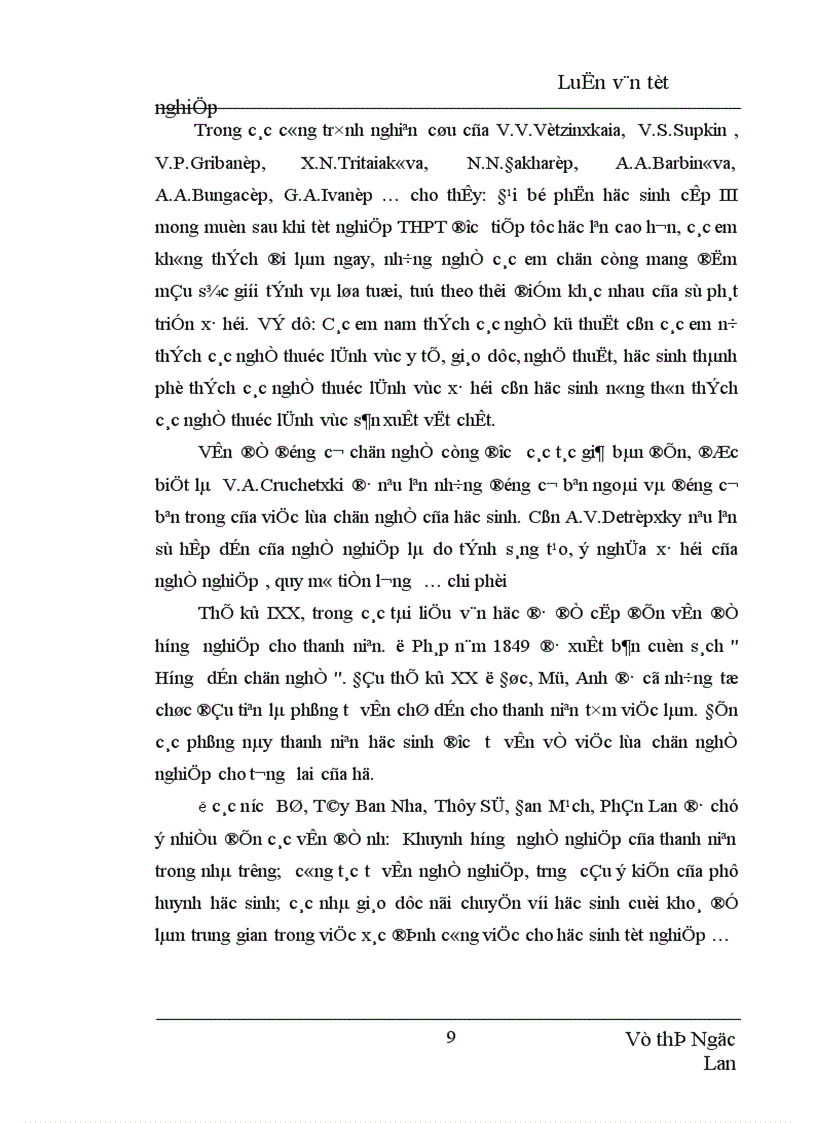 image for page Định hướng giá trị nghề nghiệp trong dự định chọn nghề của học sinh THPT Yên Viên