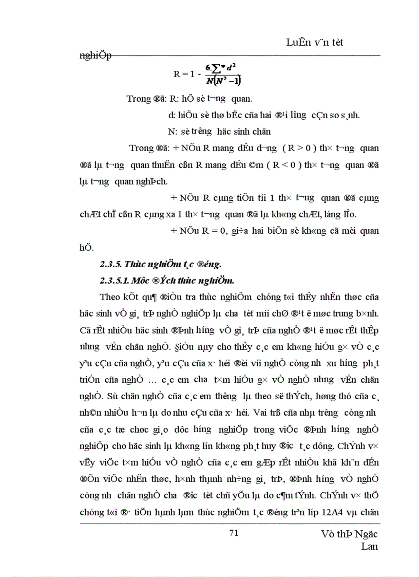 image for page Định hướng giá trị nghề nghiệp trong dự định chọn nghề của học sinh THPT Yên Viên
