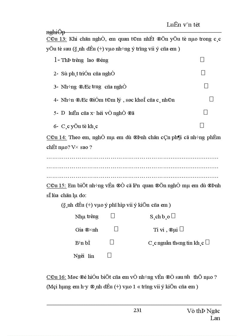 image for page Định hướng giá trị nghề nghiệp trong dự định chọn nghề của học sinh THPT Yên Viên