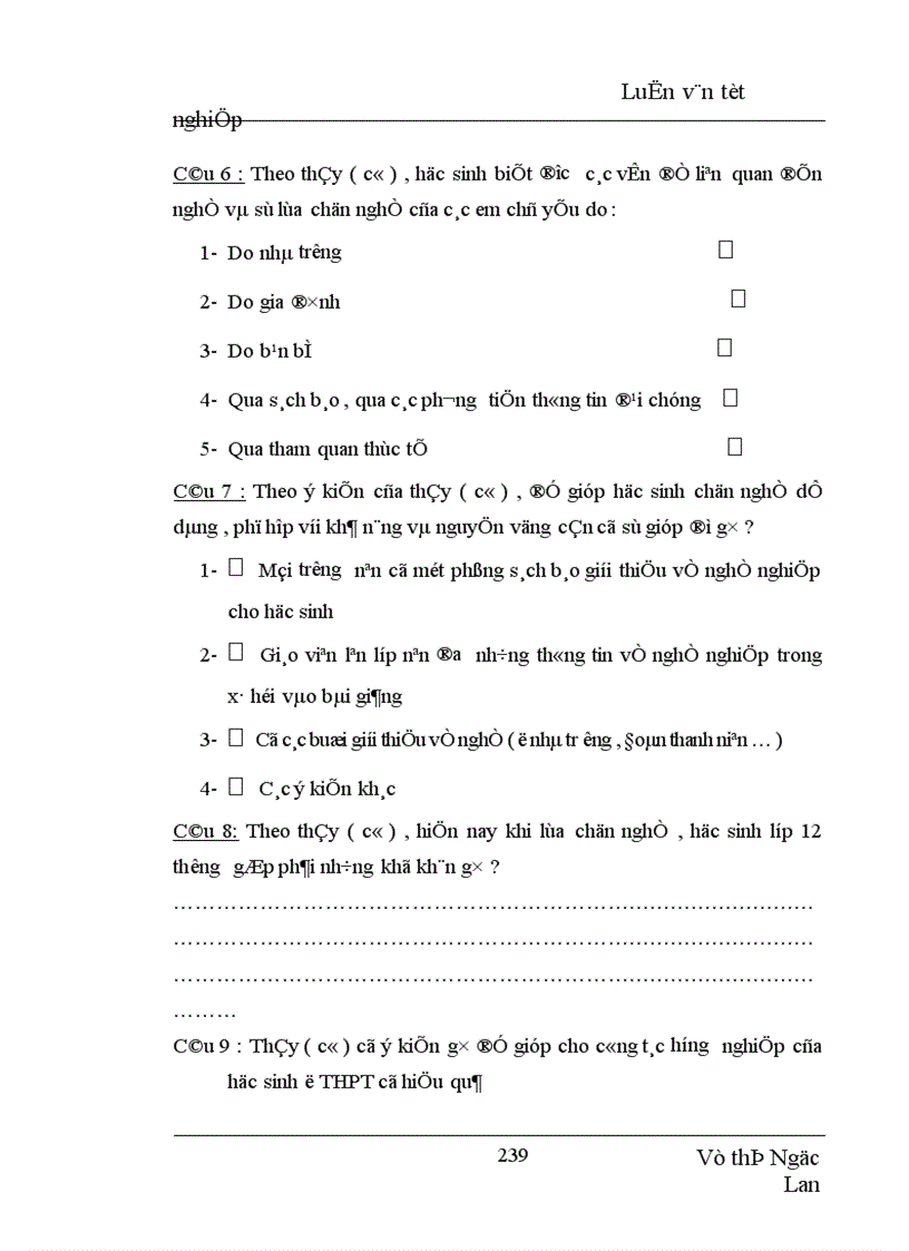 image for page Định hướng giá trị nghề nghiệp trong dự định chọn nghề của học sinh THPT Yên Viên