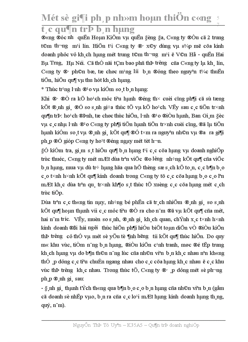 image for page Một số giải pháp nhằm hoàn thiện công tác quản trị bán hàng ở Công ty Thực phẩm Hà Nội 1