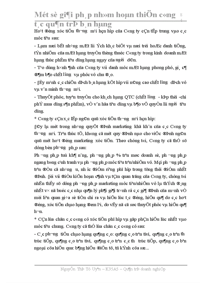 image for page Một số giải pháp nhằm hoàn thiện công tác quản trị bán hàng ở Công ty Thực phẩm Hà Nội 1