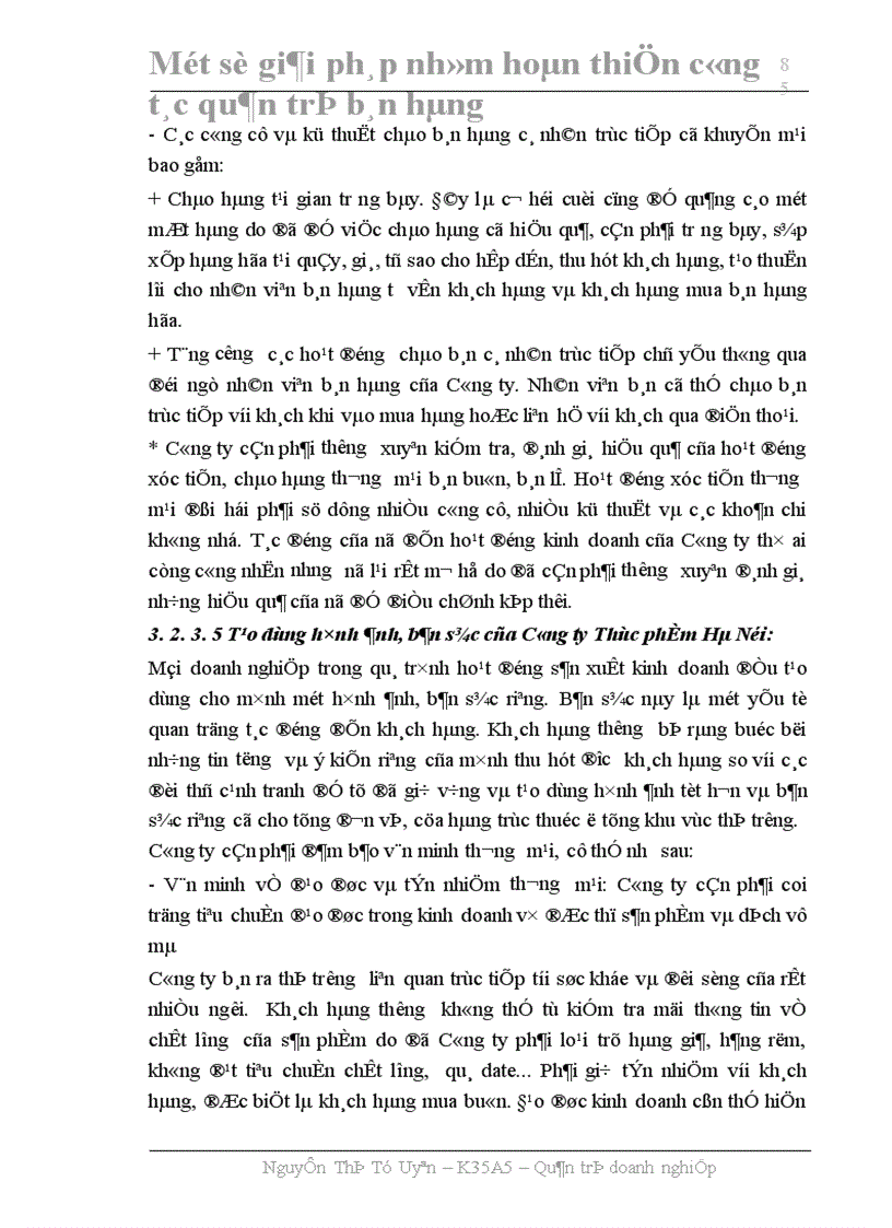 image for page Một số giải pháp nhằm hoàn thiện công tác quản trị bán hàng ở Công ty Thực phẩm Hà Nội 1