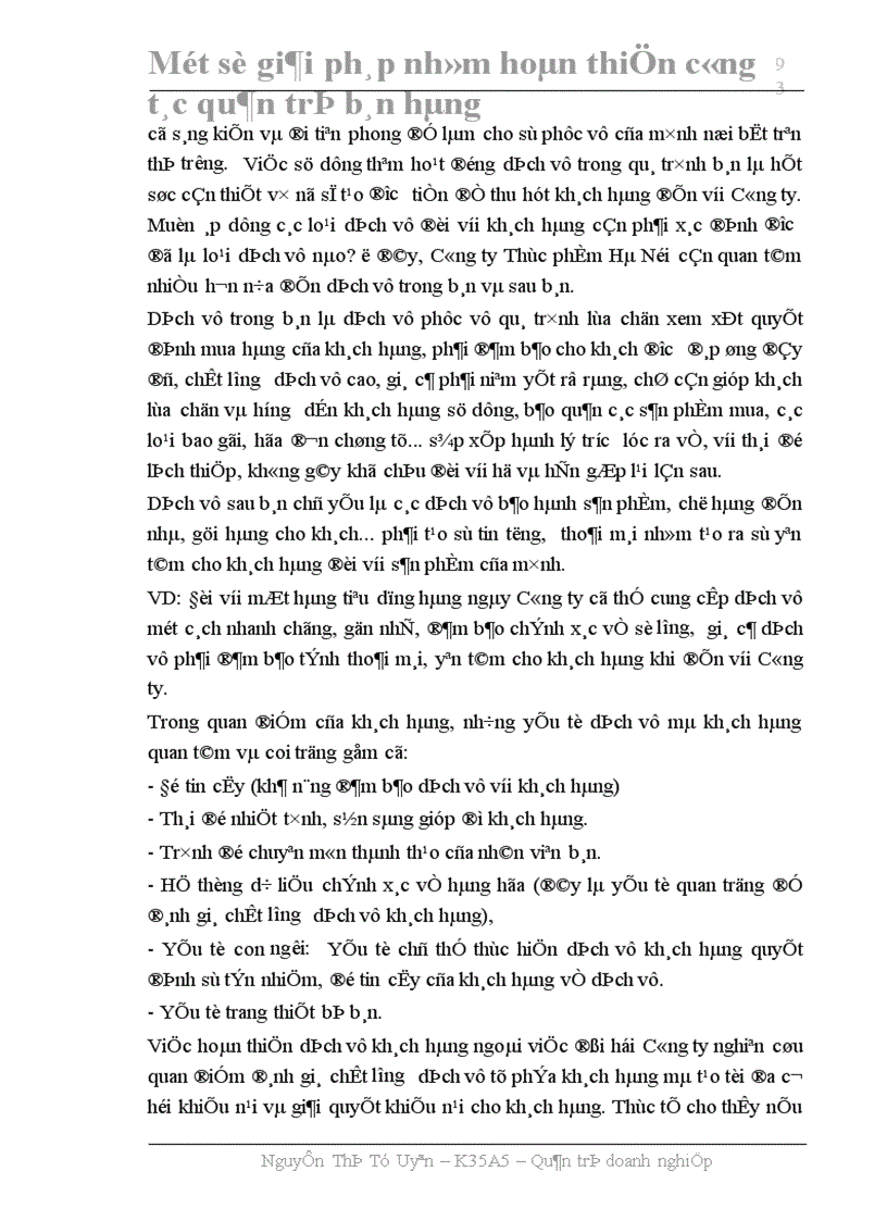 image for page Một số giải pháp nhằm hoàn thiện công tác quản trị bán hàng ở Công ty Thực phẩm Hà Nội 1