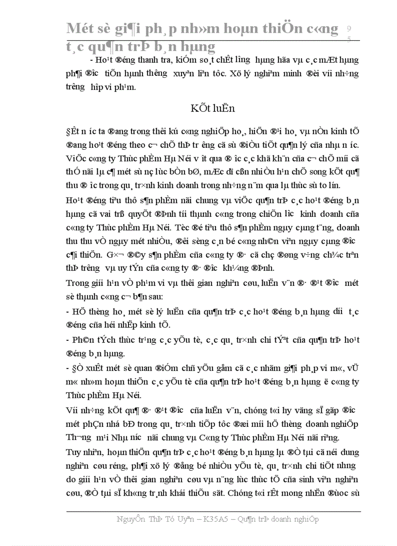 image for page Một số giải pháp nhằm hoàn thiện công tác quản trị bán hàng ở Công ty Thực phẩm Hà Nội 1
