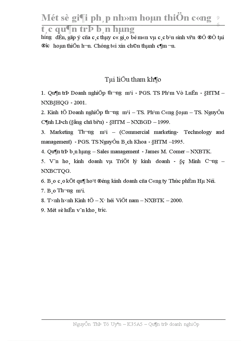 image for page Một số giải pháp nhằm hoàn thiện công tác quản trị bán hàng ở Công ty Thực phẩm Hà Nội 1
