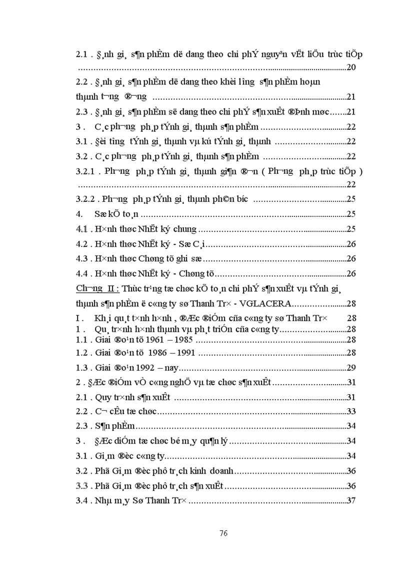 image for page Tổ chức kế toán chi phí sản xuất và tính giá thành sản phẩm ở Công ty sứ Thanh Trì VIGLACERA 1