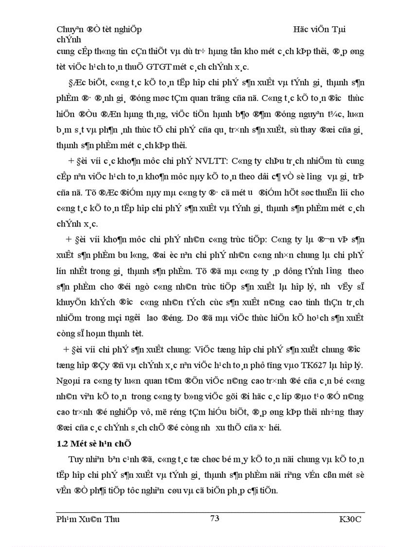 image for page Tập hợp chi phí sản xuất và tính giá thành sản phẩm của công ty quy chế Từ Sơn 1