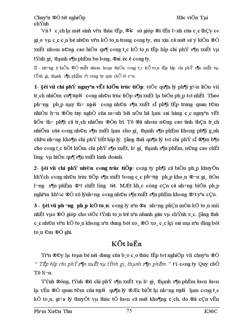 image for page Tập hợp chi phí sản xuất và tính giá thành sản phẩm của công ty quy chế Từ Sơn 1