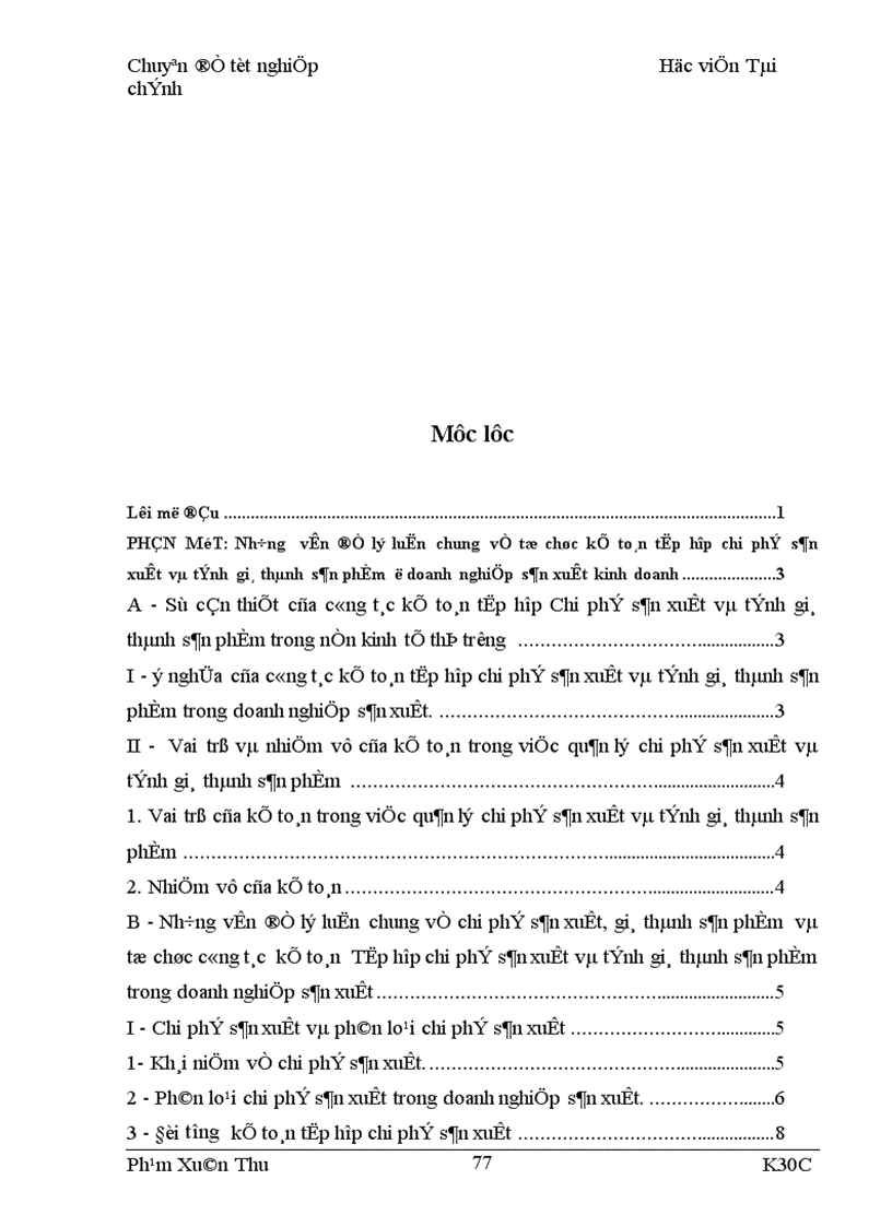 image for page Tập hợp chi phí sản xuất và tính giá thành sản phẩm của công ty quy chế Từ Sơn 1