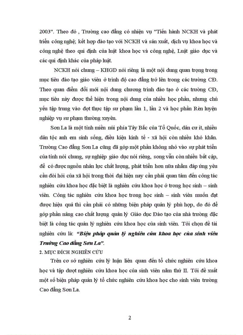 image for page Biện pháp quản lý nghiên cứu khoa học của sinh viên Trường Cao đẳng Sơn La