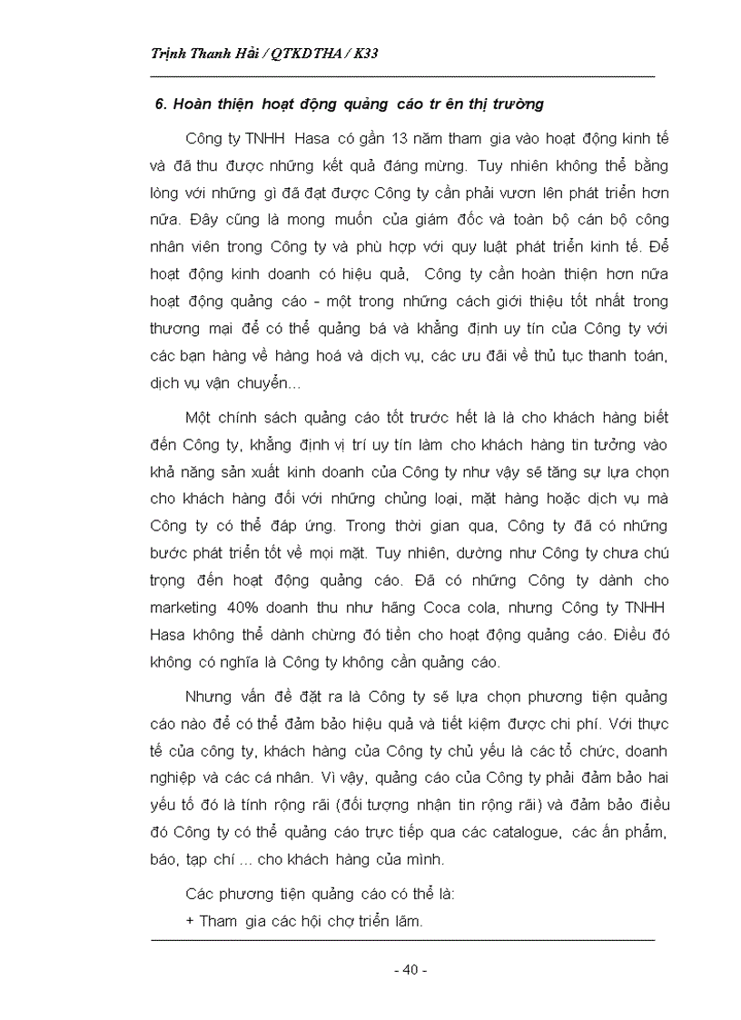 image for page Phân tích tình hình thị trường của Công ty TNHH Hasa 1