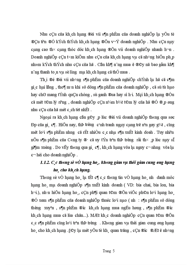 image for page Các giải pháp nhằm củng cố và mở rộng thị trường tiêu thụ hàng hoá của Công ty bia Hà Nội 1