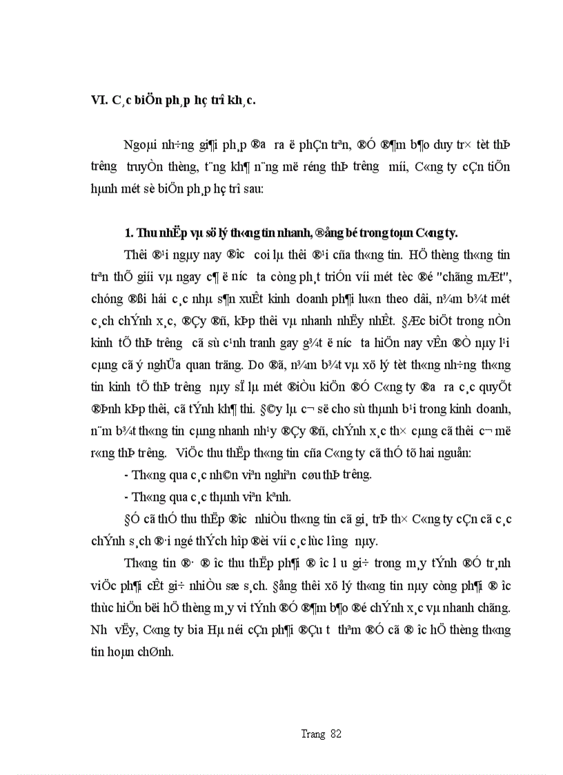 image for page Các giải pháp nhằm củng cố và mở rộng thị trường tiêu thụ hàng hoá của Công ty bia Hà Nội 1