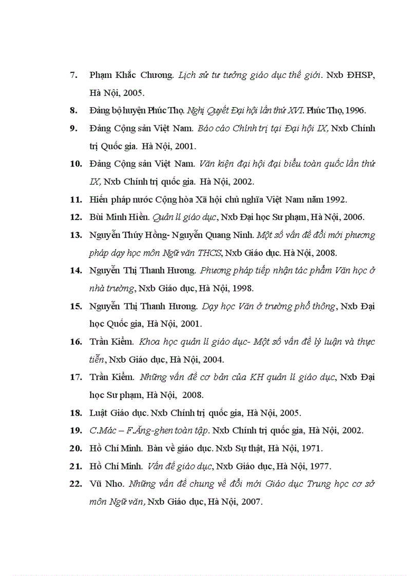 image for page Biện pháp quản lí việc đổi mới phương pháp dạy học môn Ngữ văn của Hiệu trưởng trường THCS huyện Phúc Thọ Hà Nội 1