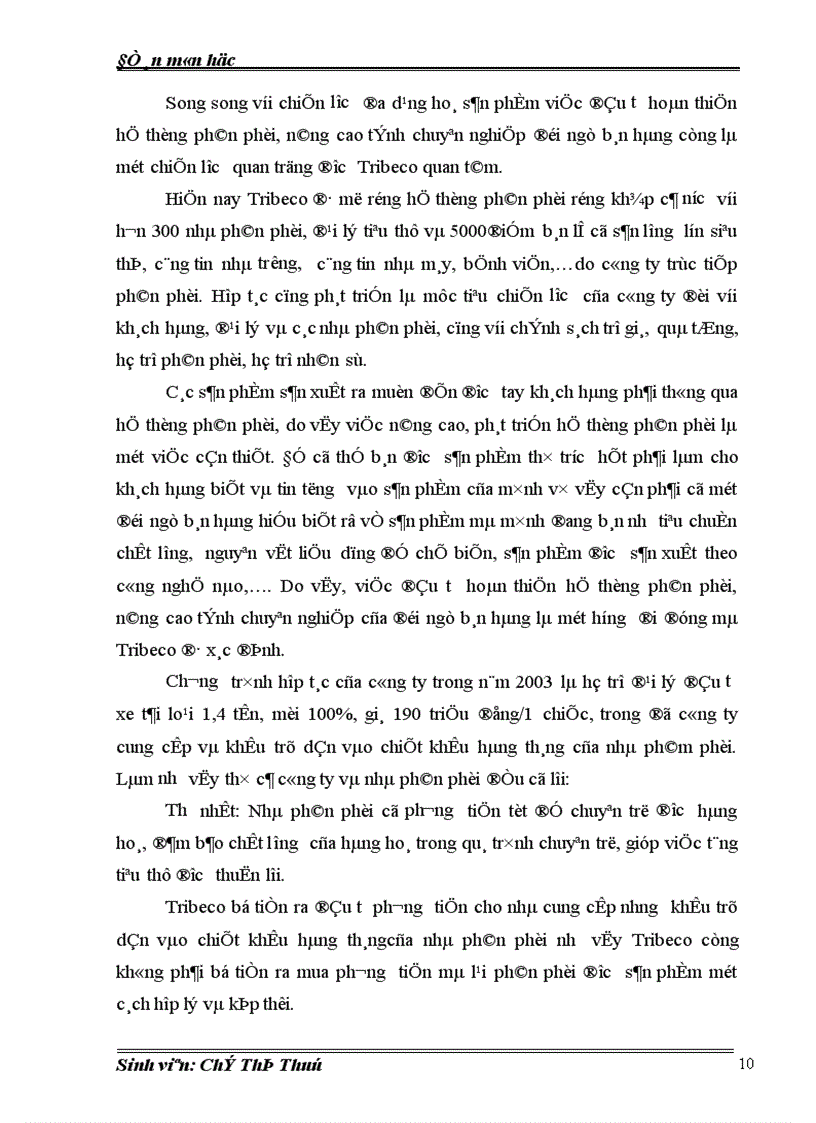 image for page Chiến lược kinh doanh của công ty cổ phần nước giải khát Sài Gòn tribeco