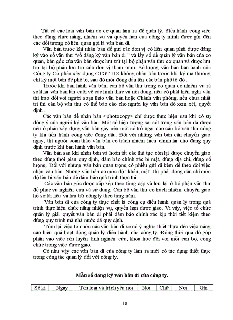 image for page Tình hình thực tế của công ty nói chung và công tác thư ký văn thư lưu trữ nói riêng