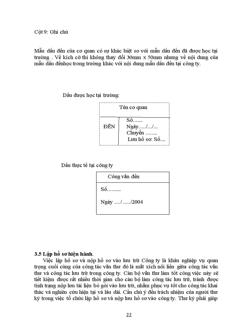 image for page Tình hình thực tế của công ty nói chung và công tác thư ký văn thư lưu trữ nói riêng