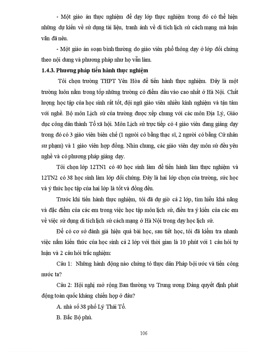 image for page Sử dụng di tích lịch sử cách mạng trên địa bàn hà nội trong dạy học phần lịch sử việt nam 1945 1954 ở lớp 12 thpt chương trình chuẩn