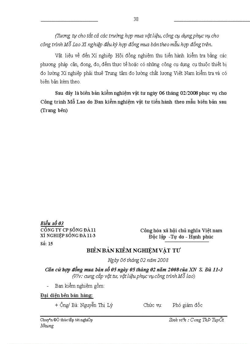 image for page Hoàn thiện hạch toán nguyên vật liệu công cụ dụng cụ tại Xí nghiệp Sông Đà 11 3 1