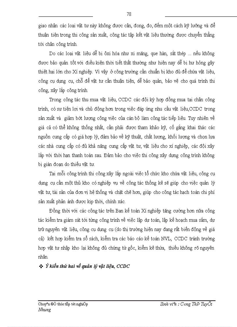image for page Hoàn thiện hạch toán nguyên vật liệu công cụ dụng cụ tại Xí nghiệp Sông Đà 11 3 1