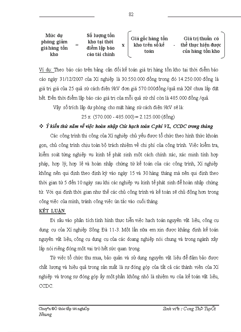 image for page Hoàn thiện hạch toán nguyên vật liệu công cụ dụng cụ tại Xí nghiệp Sông Đà 11 3 1