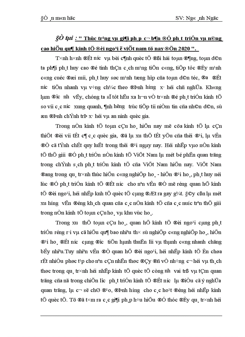 image for page Thực trạng và giải pháp cơ bản để phát triển và nâng cao hiệu quả kinh tế đối ngoại ở việt nam từ nay đến 2020