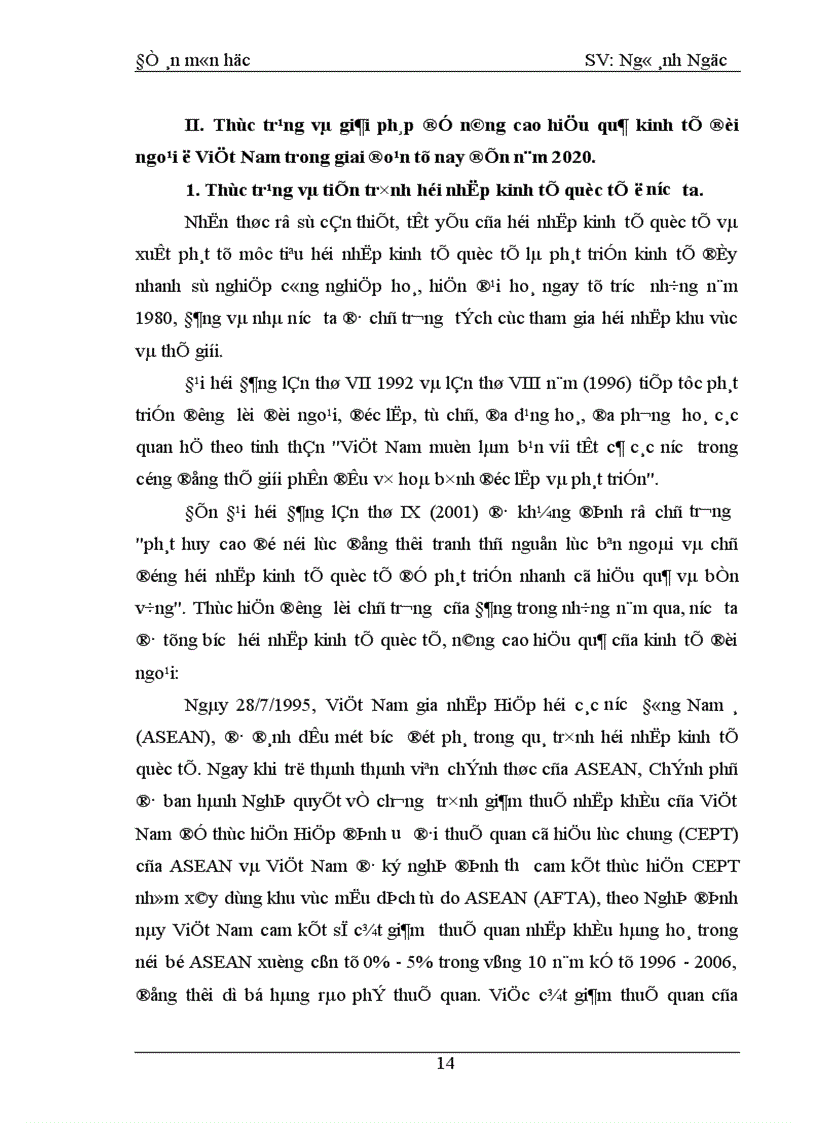 image for page Thực trạng và giải pháp cơ bản để phát triển và nâng cao hiệu quả kinh tế đối ngoại ở việt nam từ nay đến 2020