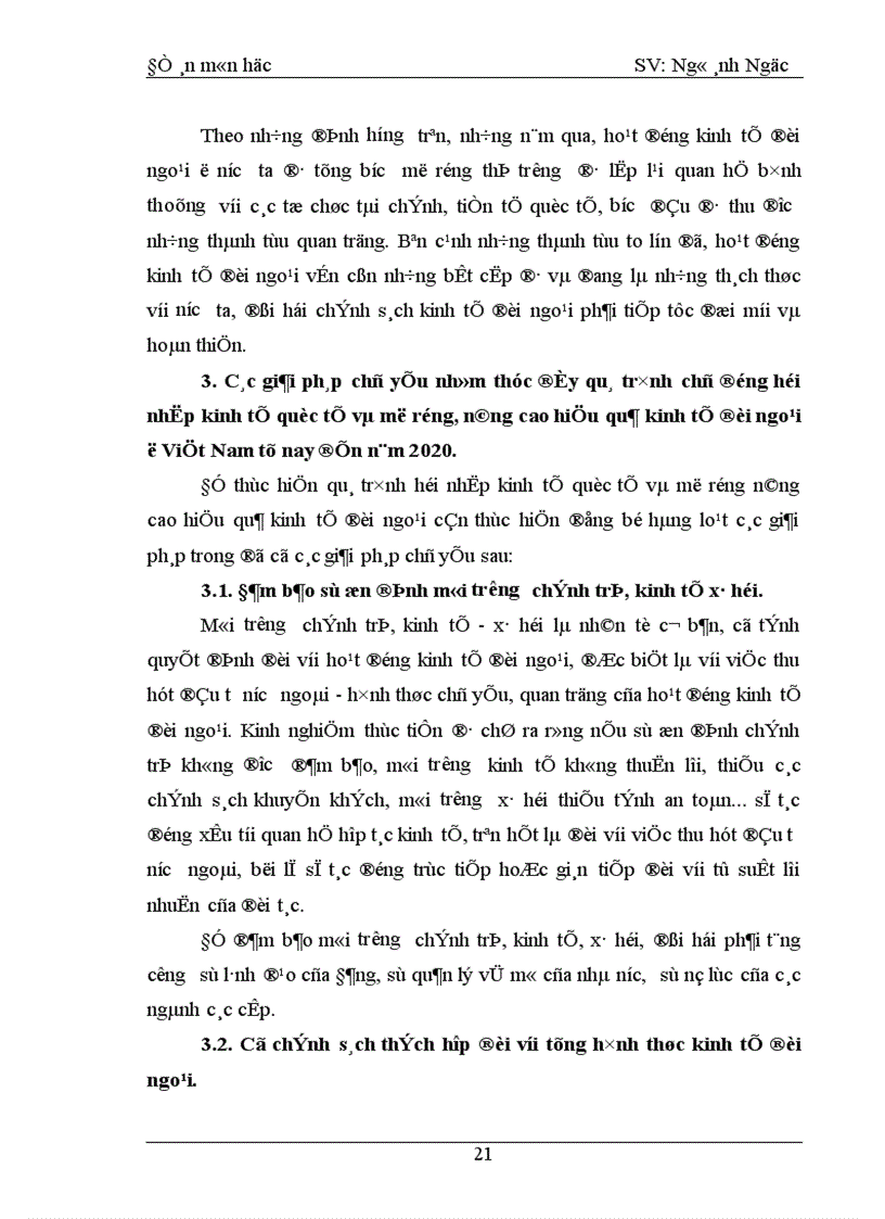image for page Thực trạng và giải pháp cơ bản để phát triển và nâng cao hiệu quả kinh tế đối ngoại ở việt nam từ nay đến 2020
