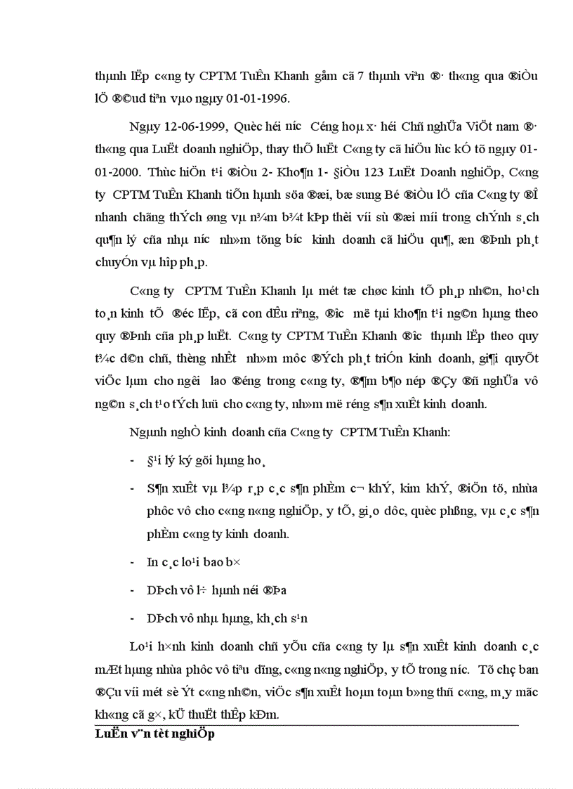 image for page Một số biện pháp nhằm nâng cao hiệu quả kinh doanh ở Công ty CPTM Tuấn Khanh 1