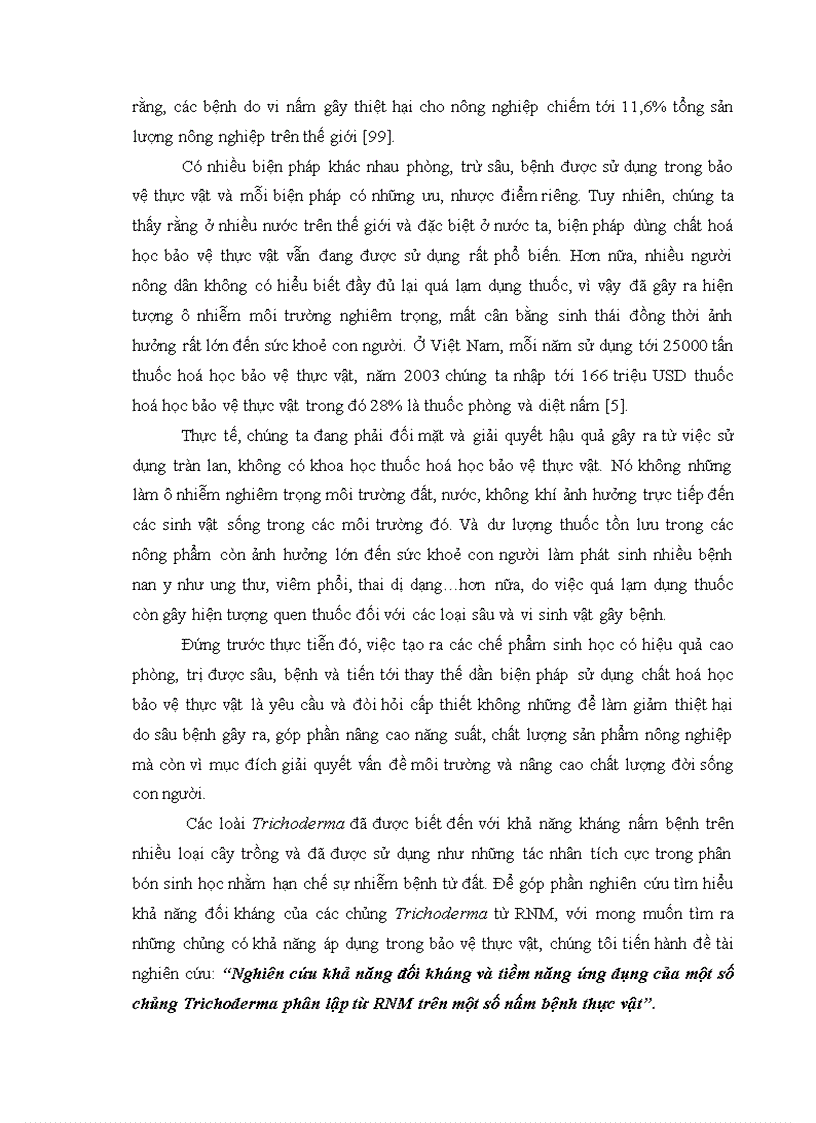 image for page Nghiên cứu khả năng đối kháng và tiềm năng ứng dụng của một số chủng Trichoderma phân lập từ RNM trên một số nấm bệnh thực vật