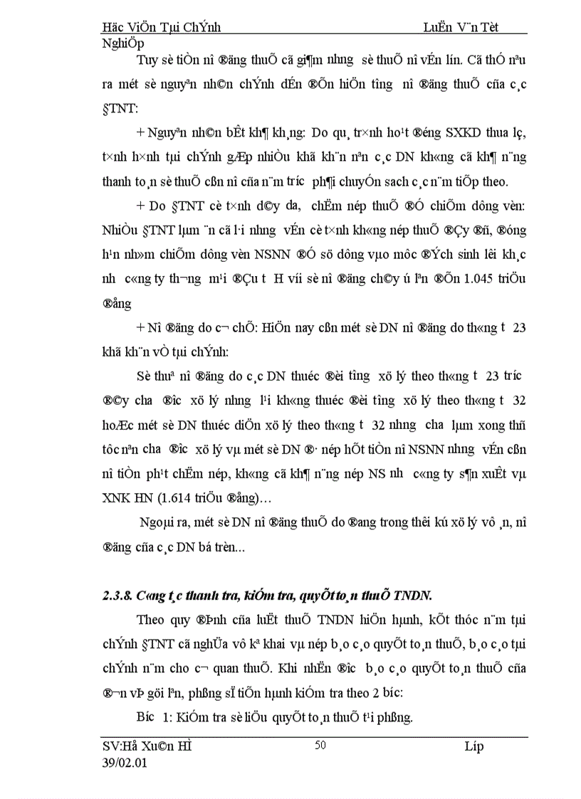 image for page Giải pháp nâng cao hiệu quả quản lý thu thuế TNDN đối với các DNNN TN tại cục thuế Hà Nội
