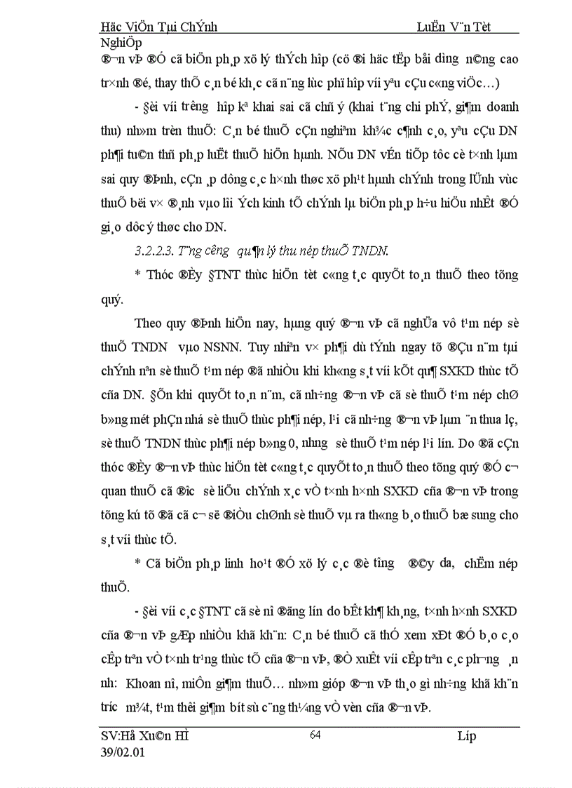 image for page Giải pháp nâng cao hiệu quả quản lý thu thuế TNDN đối với các DNNN TN tại cục thuế Hà Nội