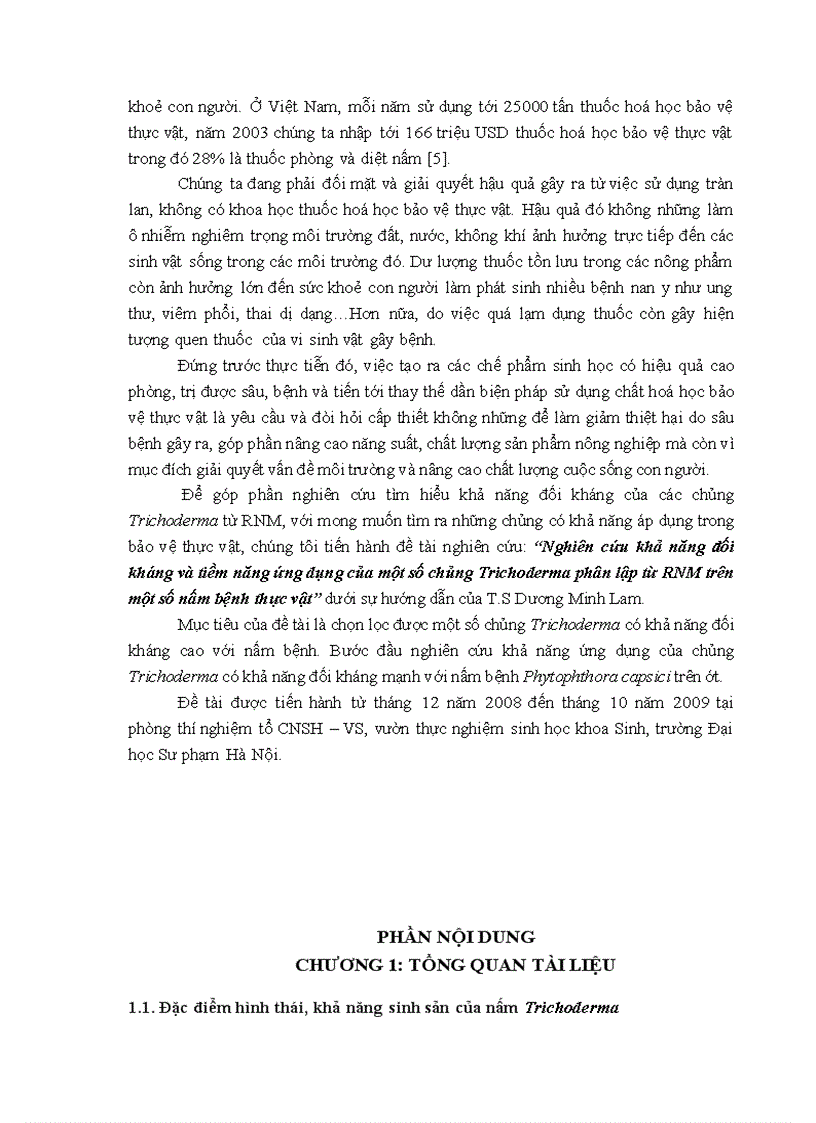 image for page Nghiên cứu khả năng đối kháng và tiềm năng ứng dụng của một số chủng Trichoderma phân lập từ RNM trên một số nấm bệnh thực vật