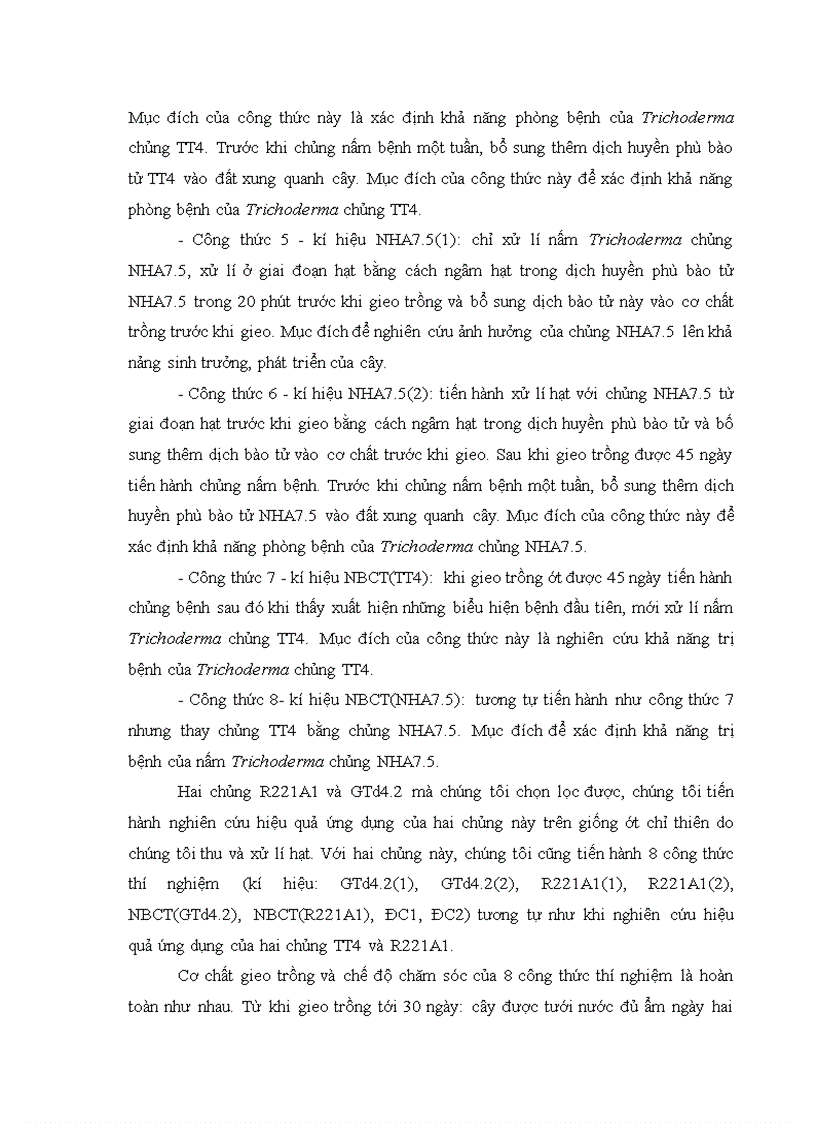 image for page Nghiên cứu khả năng đối kháng và tiềm năng ứng dụng của một số chủng Trichoderma phân lập từ RNM trên một số nấm bệnh thực vật