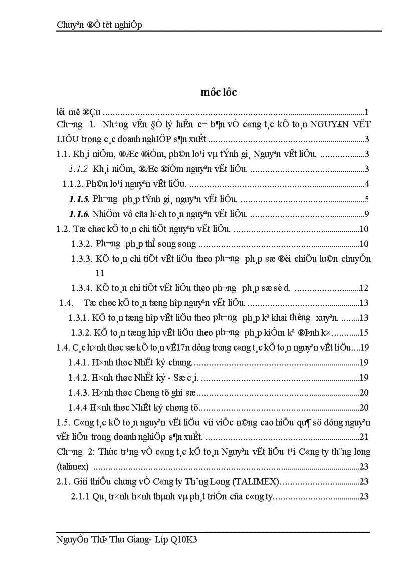 image for page Hoàn thiện công tác kế toán nguyên vật liệu tại Công ty Thăng Long TALIMEX 1